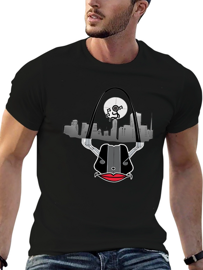 Camiseta Negra con Diseño de San Luis Musical