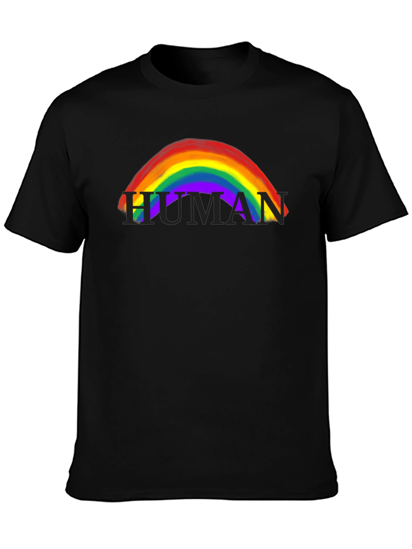 Camiseta Negra Human Rainbow LGBTQ+