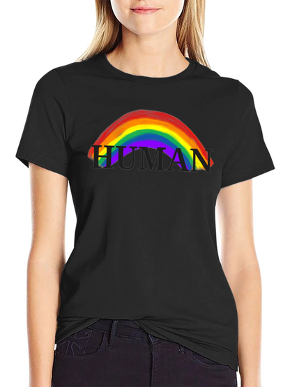 Camiseta Negra Human Rainbow LGBTQ+