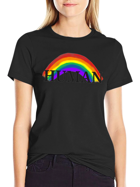 Camiseta Negra Human Rainbow LGBTQ+