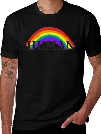 Camiseta Negra Human Rainbow LGBTQ+