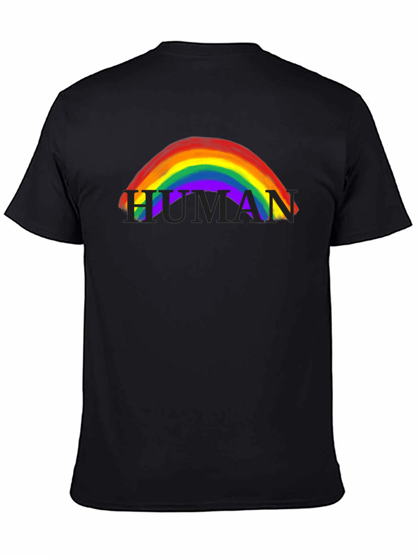 Camiseta Negra Human Rainbow LGBTQ+
