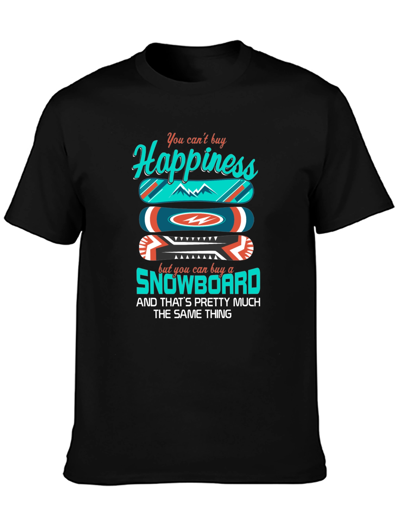 Camiseta Negra Felicidad Snowboard