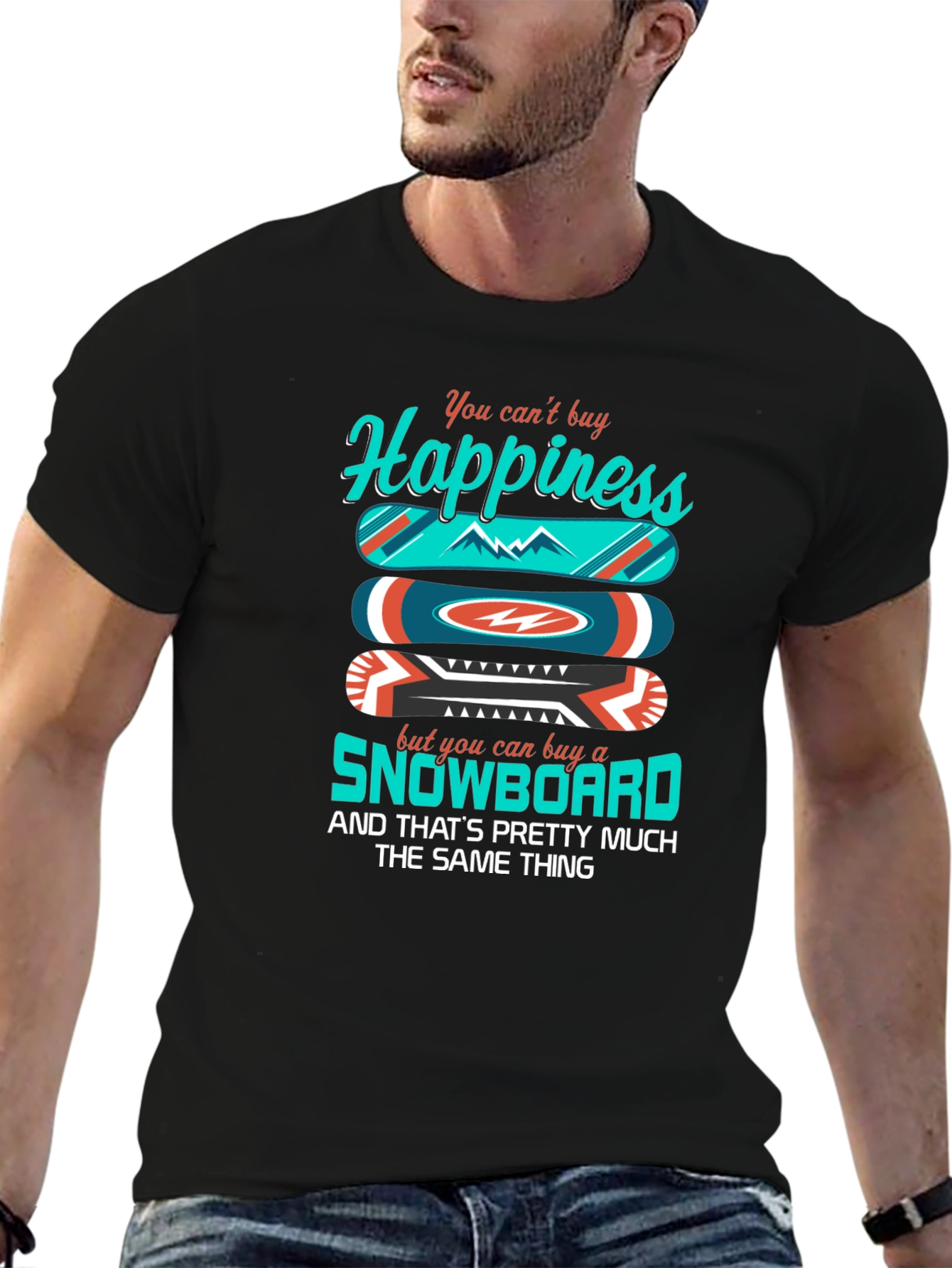 Camiseta Negra Felicidad Snowboard