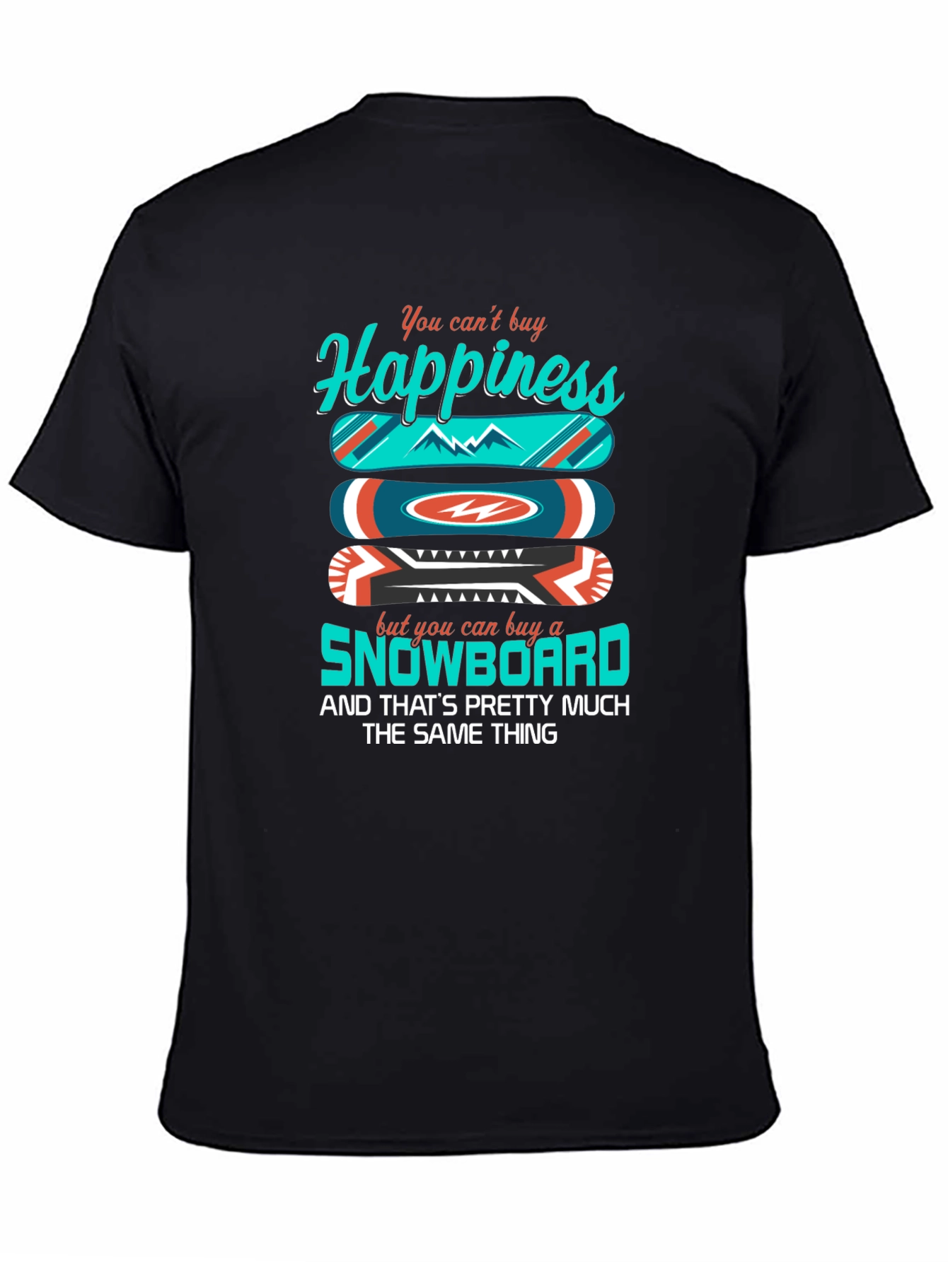 Camiseta Negra Felicidad Snowboard