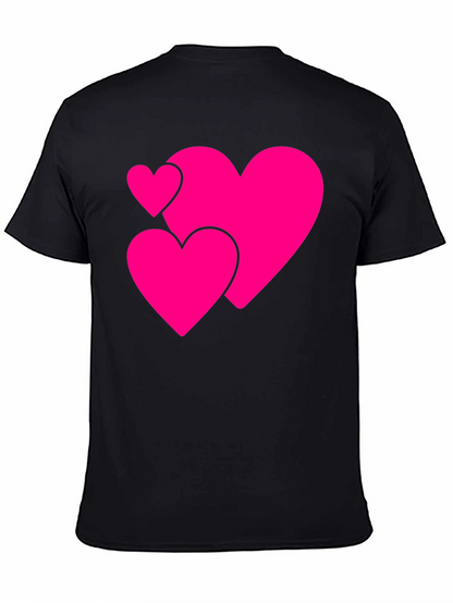 Camiseta Negra con Corazones Rosados