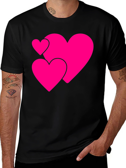 Camiseta Negra con Corazones Rosados
