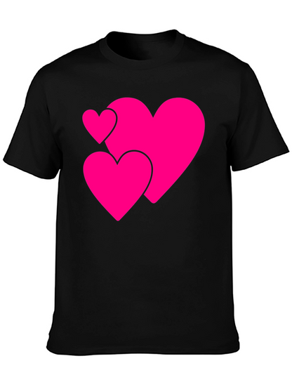 Camiseta Negra con Corazones Rosados