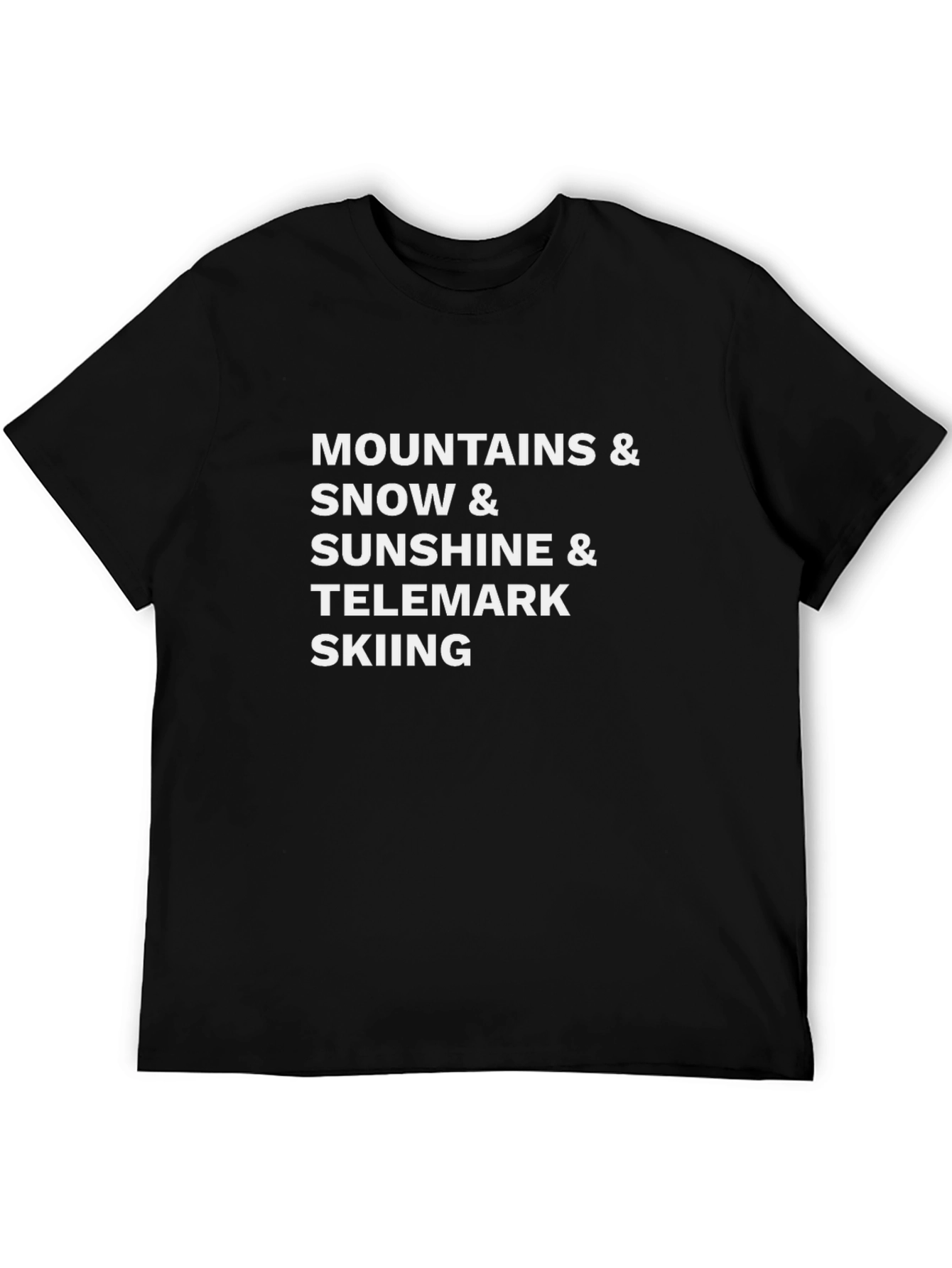 Camiseta Negra Montañas & Nieve para Esquí Telemark