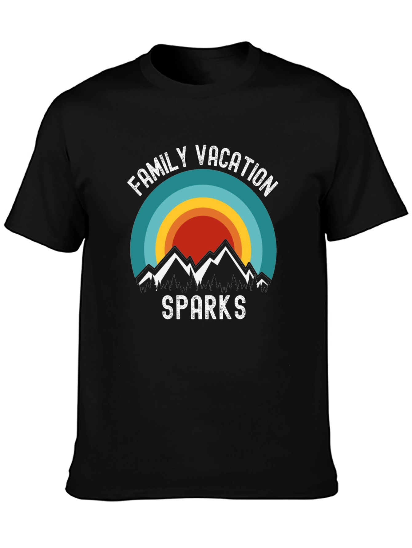 Camiseta Negra Vacaciones Familiares en Sparks