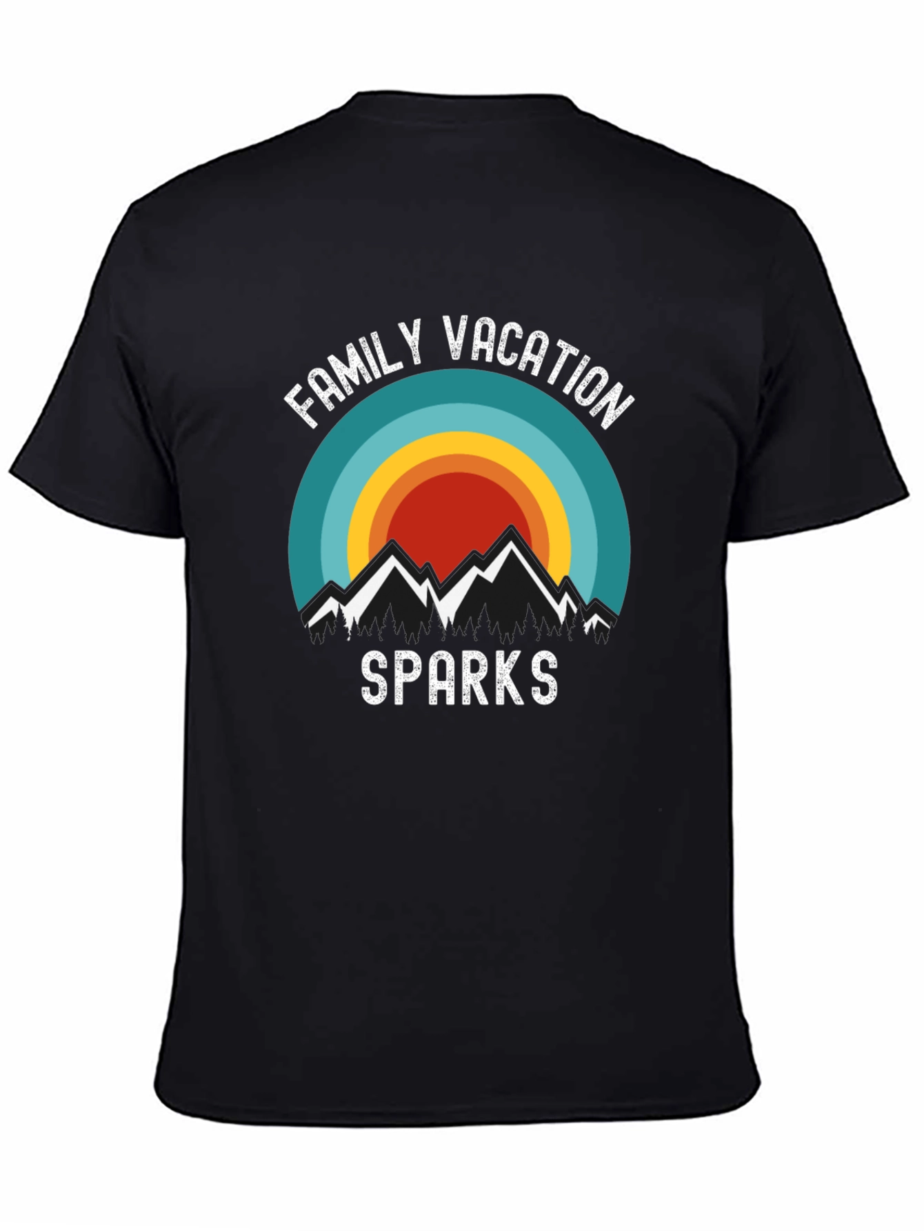 Camiseta Negra Vacaciones Familiares en Sparks