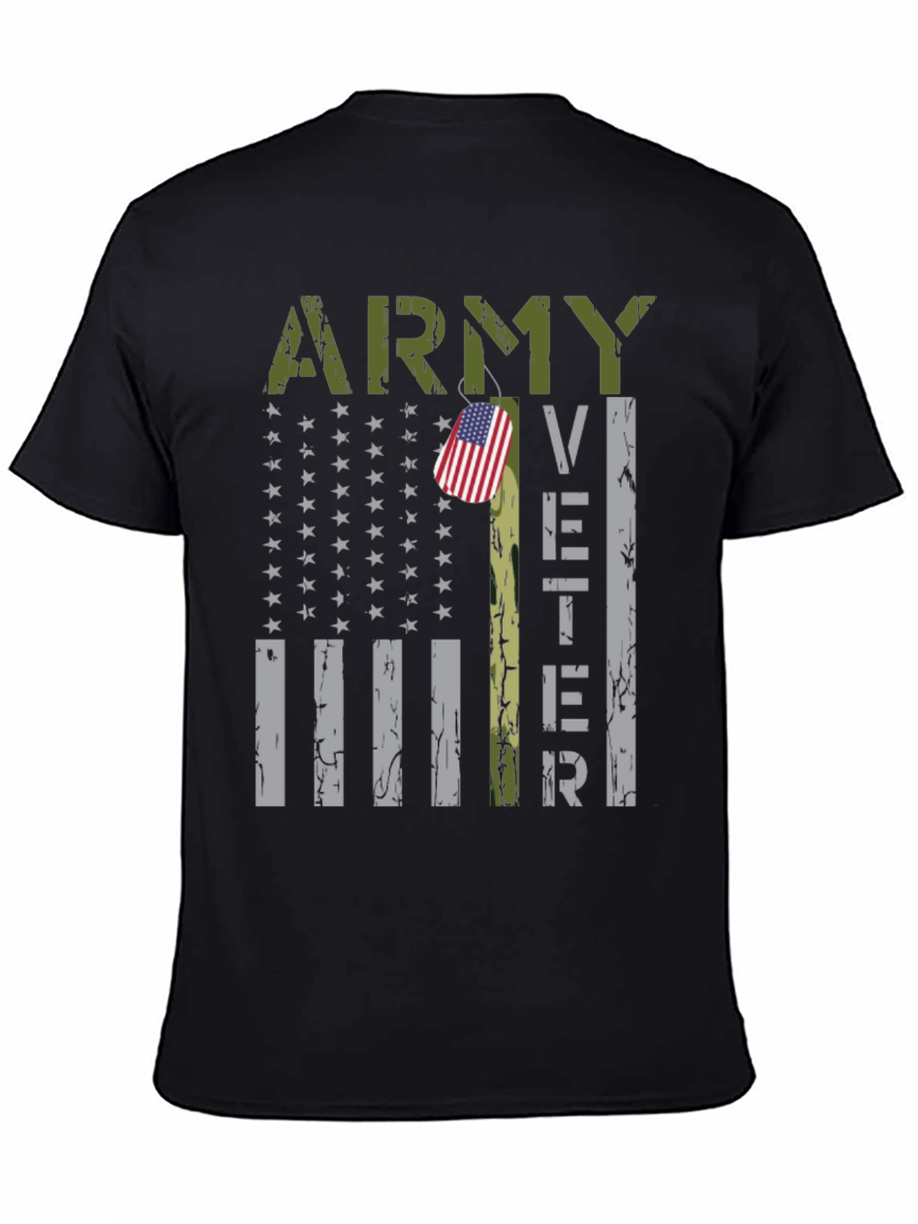Camiseta Negra Militar Veterano del Ejército USA