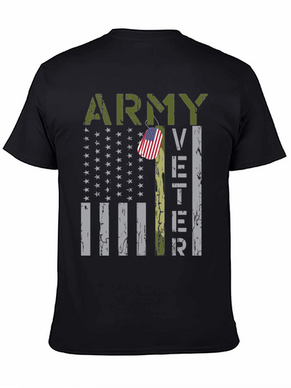 Camiseta Negra Militar Veterano del Ejército USA