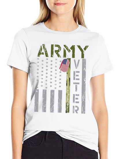Camiseta Negra Militar Veterano del Ejército USA