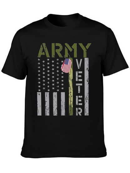 Camiseta Negra Militar Veterano del Ejército USA