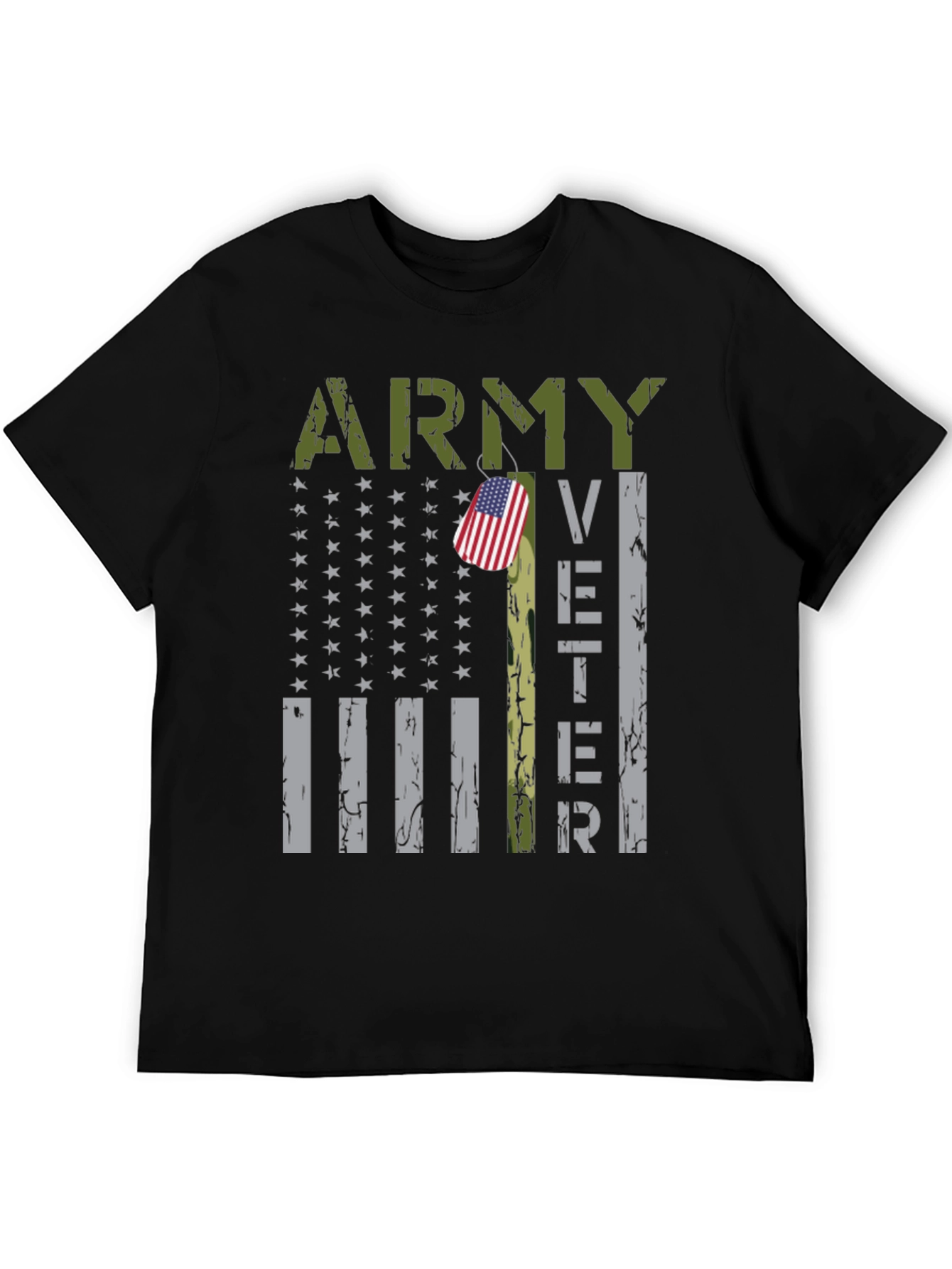 Camiseta Negra Militar Veterano del Ejército USA