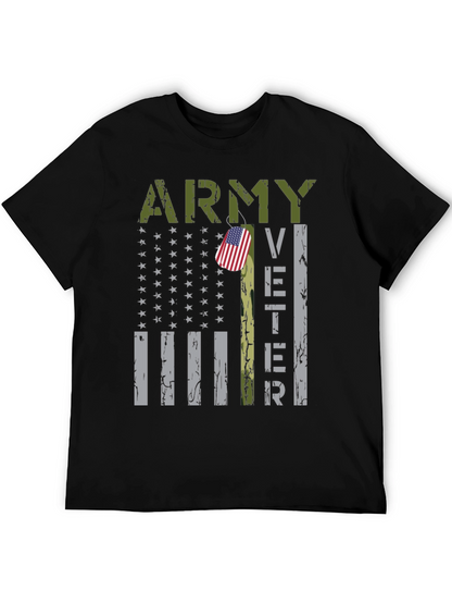 Camiseta Negra Militar Veterano del Ejército USA