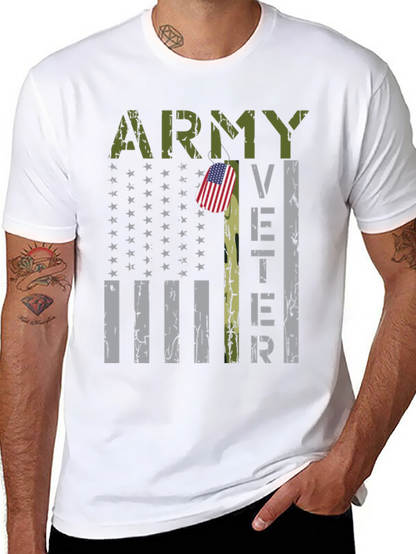 Camiseta Negra Militar Veterano del Ejército USA