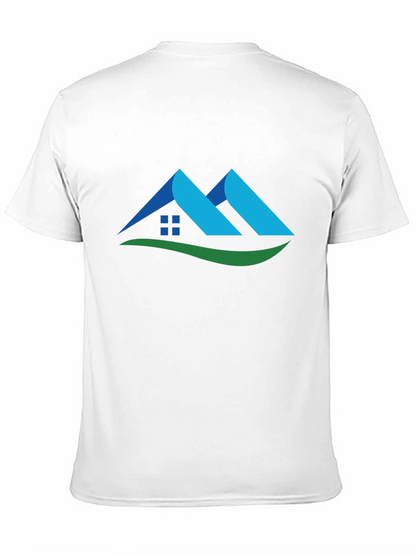 Camiseta Negra con Diseño de Casa Abstracta