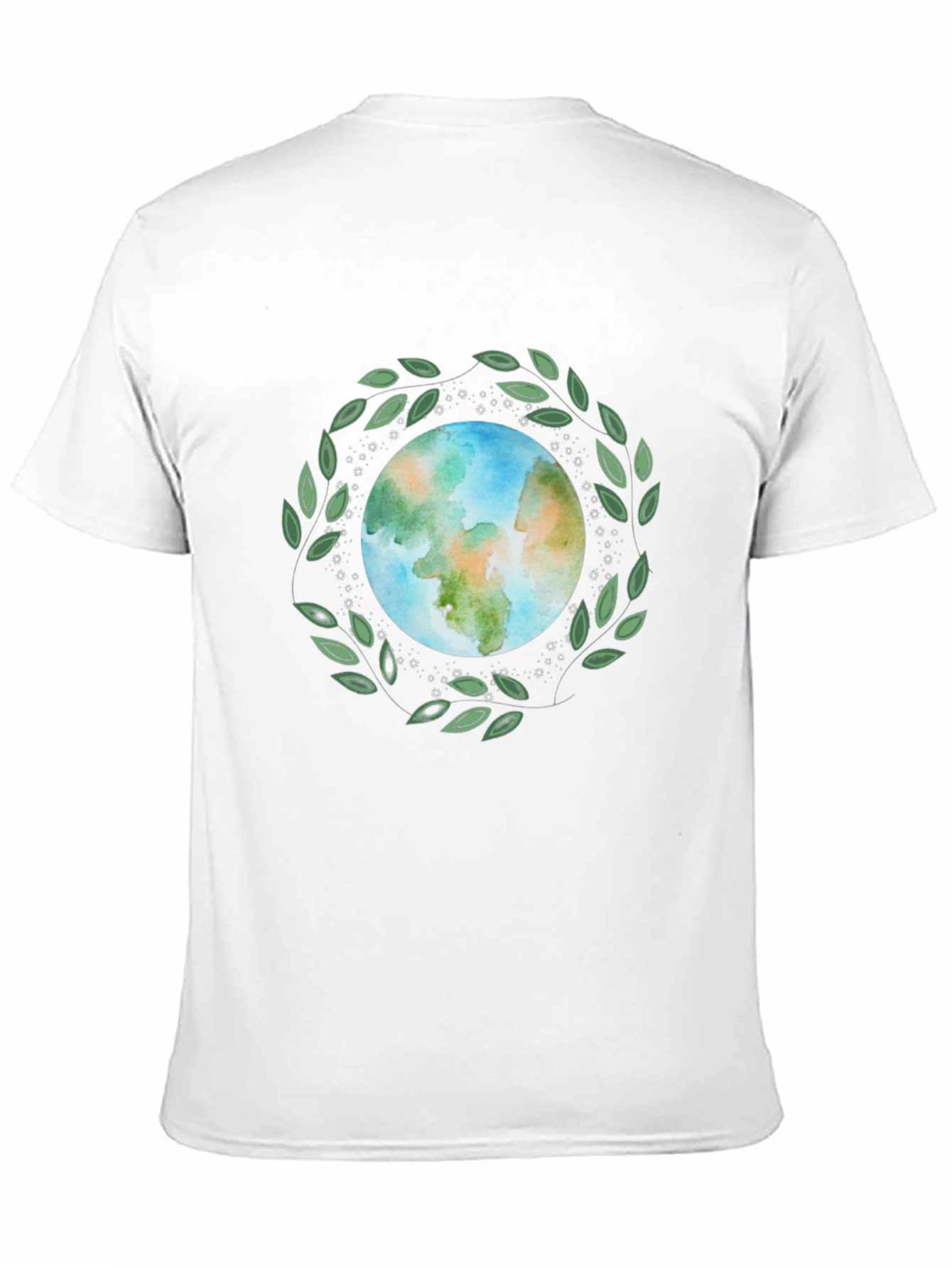 Camiseta Negra con Diseño de Planeta Tierra Ecológico