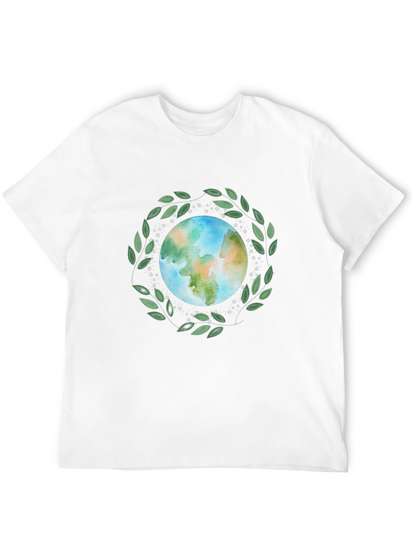 Camiseta Negra con Diseño de Planeta Tierra Ecológico