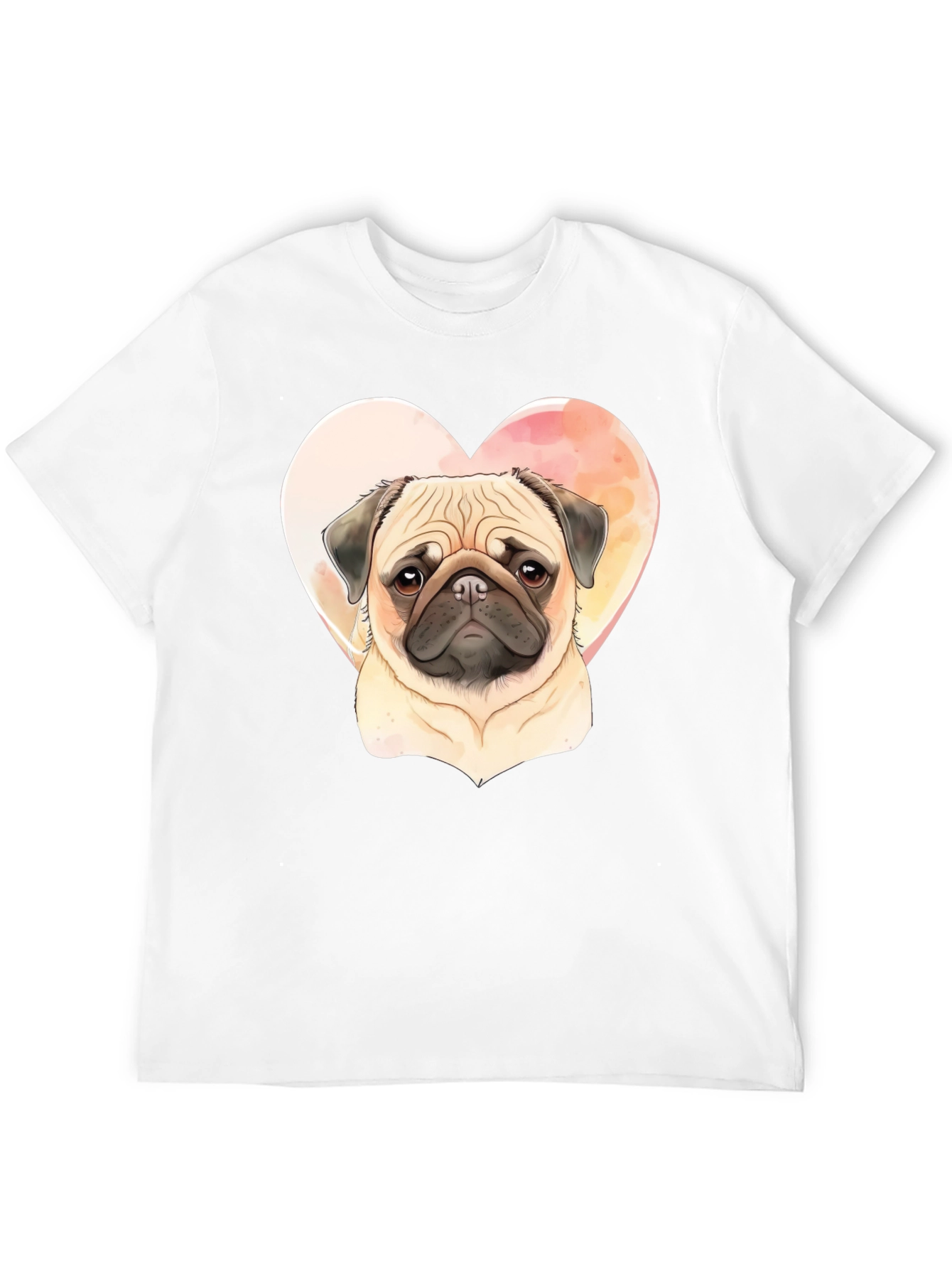 Camiseta Negra con Diseño de Pug Enamorado