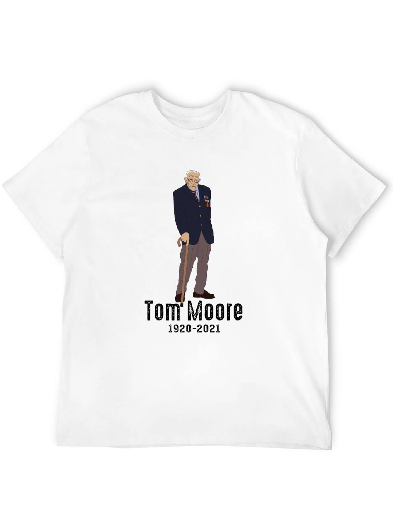 Camiseta Negra Conmemorativa de Tom Moore 1920-2021