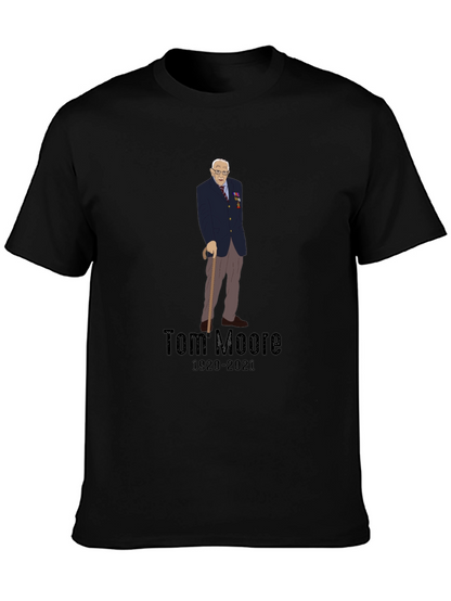 Camiseta Negra Conmemorativa de Tom Moore 1920-2021