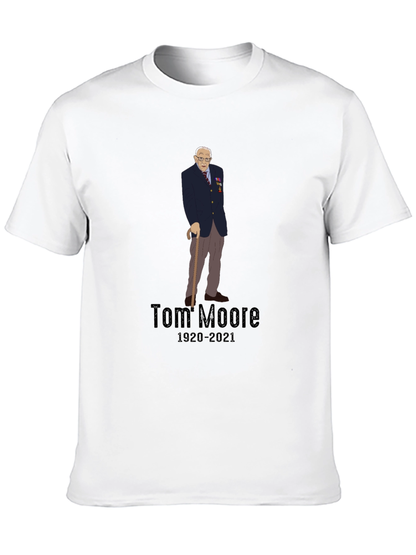 Camiseta Negra Conmemorativa de Tom Moore 1920-2021