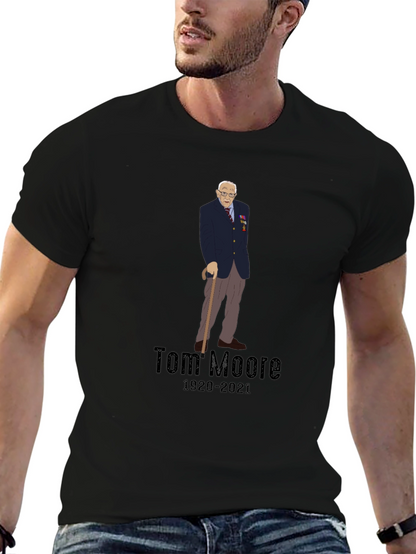 Camiseta Negra Conmemorativa de Tom Moore 1920-2021