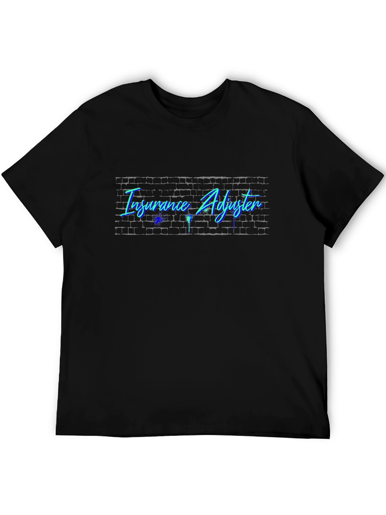 Camiseta Negra Ajustador de Seguros Diseño Neón