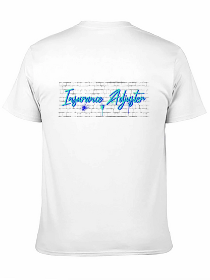 Camiseta Negra Ajustador de Seguros Diseño Neón