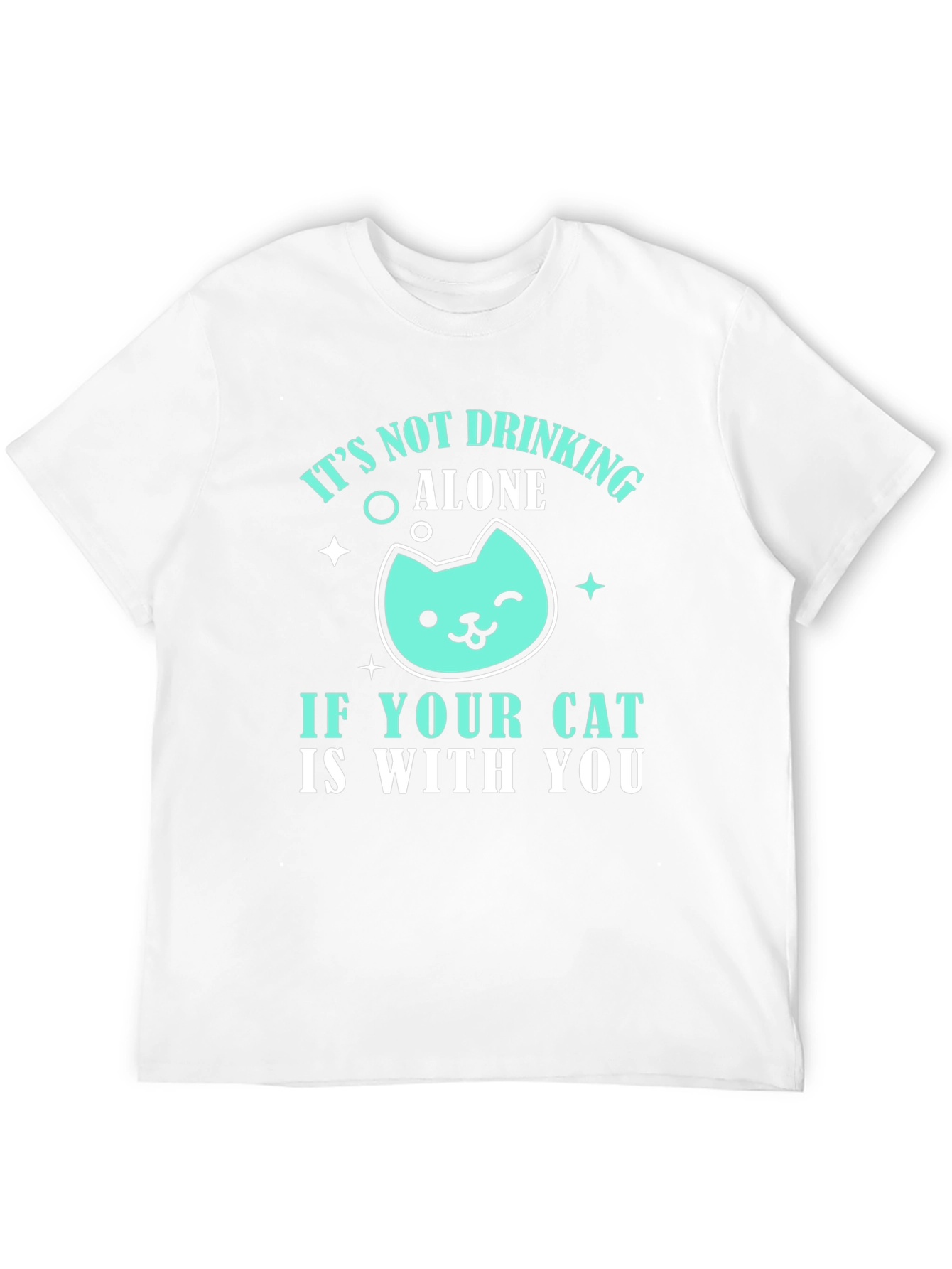 Camiseta Negra Bebiendo con tu Gato
