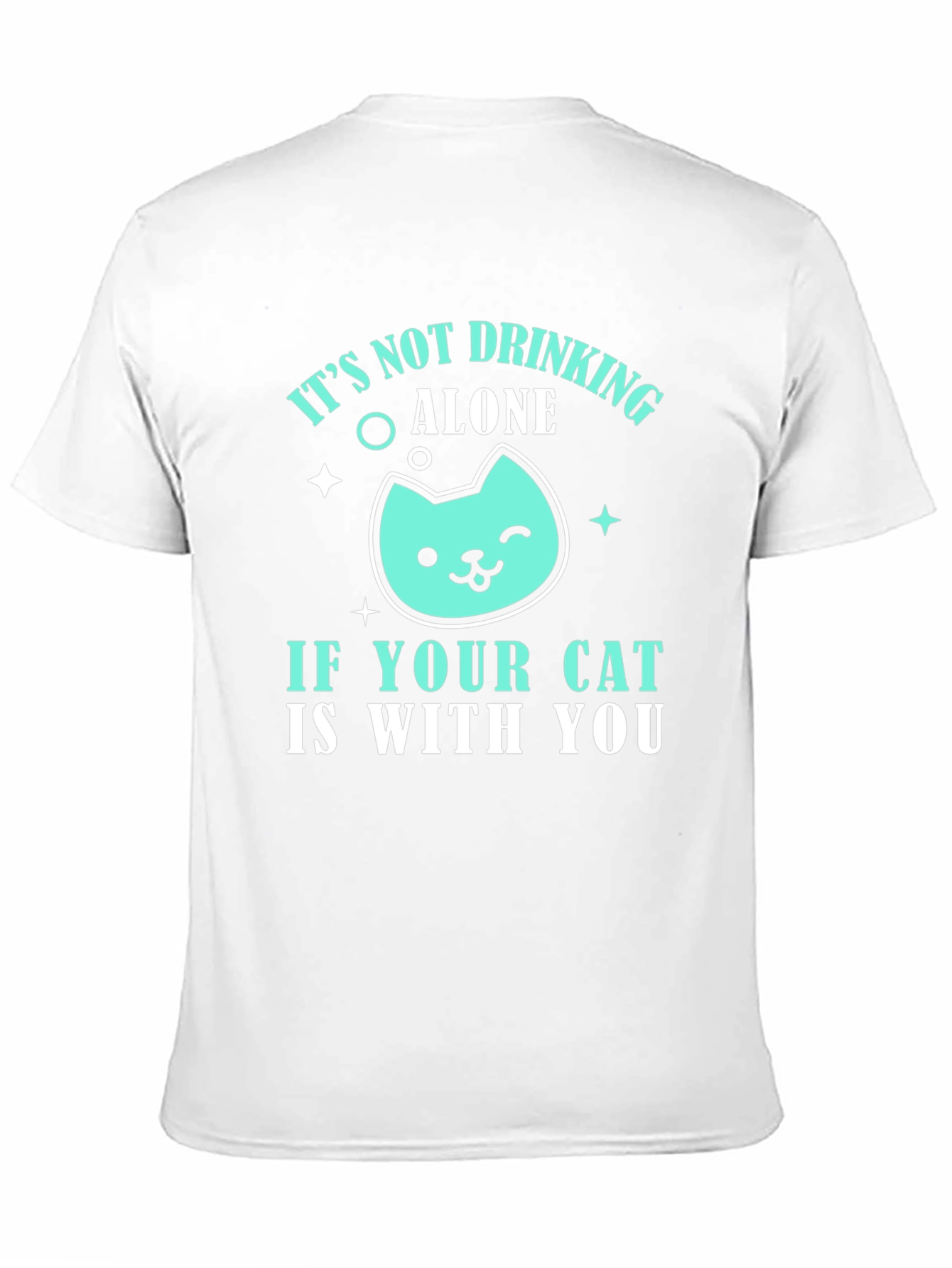 Camiseta Negra Bebiendo con tu Gato