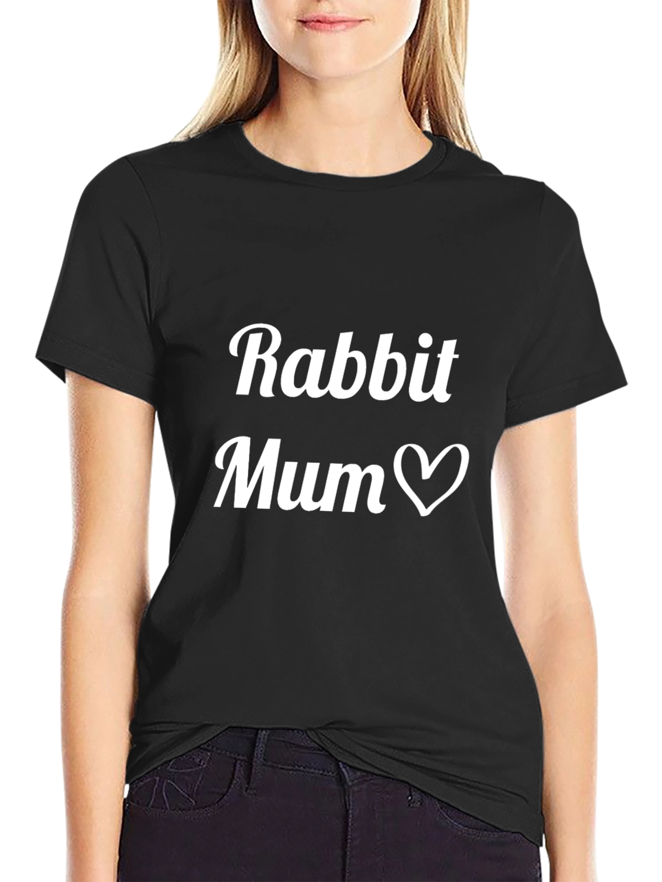 Camiseta Negra Rabbit Mum para Amantes de Conejos