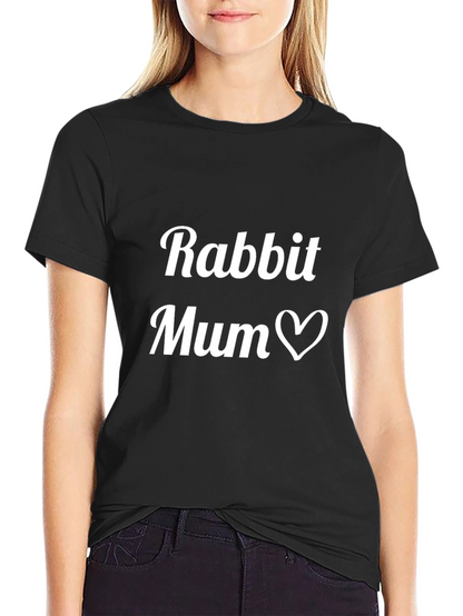 Camiseta Negra Rabbit Mum para Amantes de Conejos