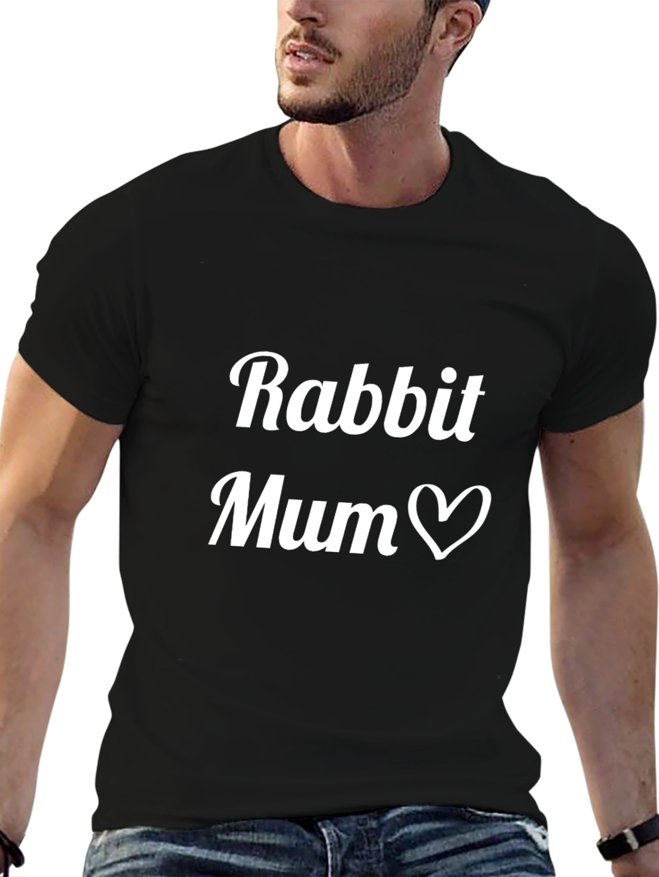 Camiseta Negra Rabbit Mum para Amantes de Conejos