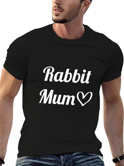 Camiseta Negra Rabbit Mum para Amantes de Conejos