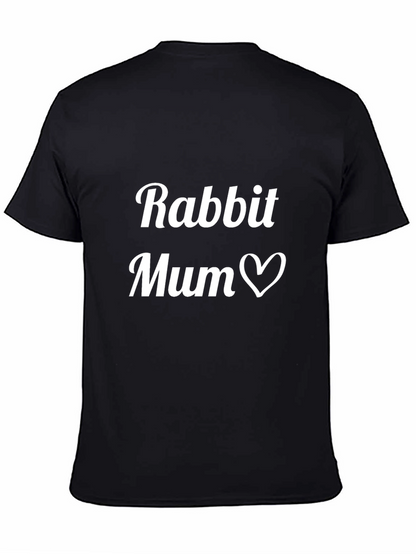 Camiseta Negra Rabbit Mum para Amantes de Conejos