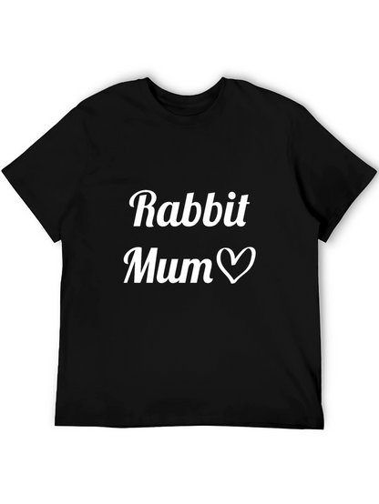 Camiseta Negra Rabbit Mum para Amantes de Conejos