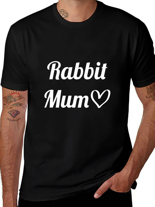 Camiseta Negra Rabbit Mum para Amantes de Conejos