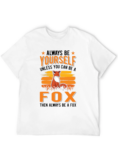 Camiseta Negra con Diseño de Zorro para Hombre