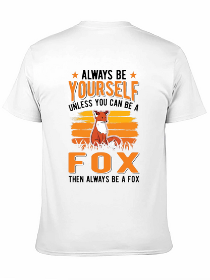 Camiseta Negra con Diseño de Zorro para Hombre