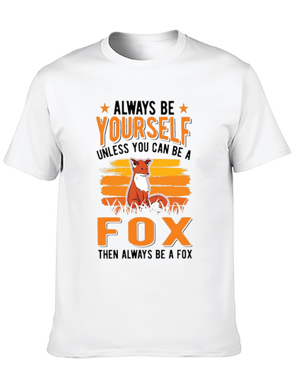 Camiseta Negra con Diseño de Zorro para Hombre