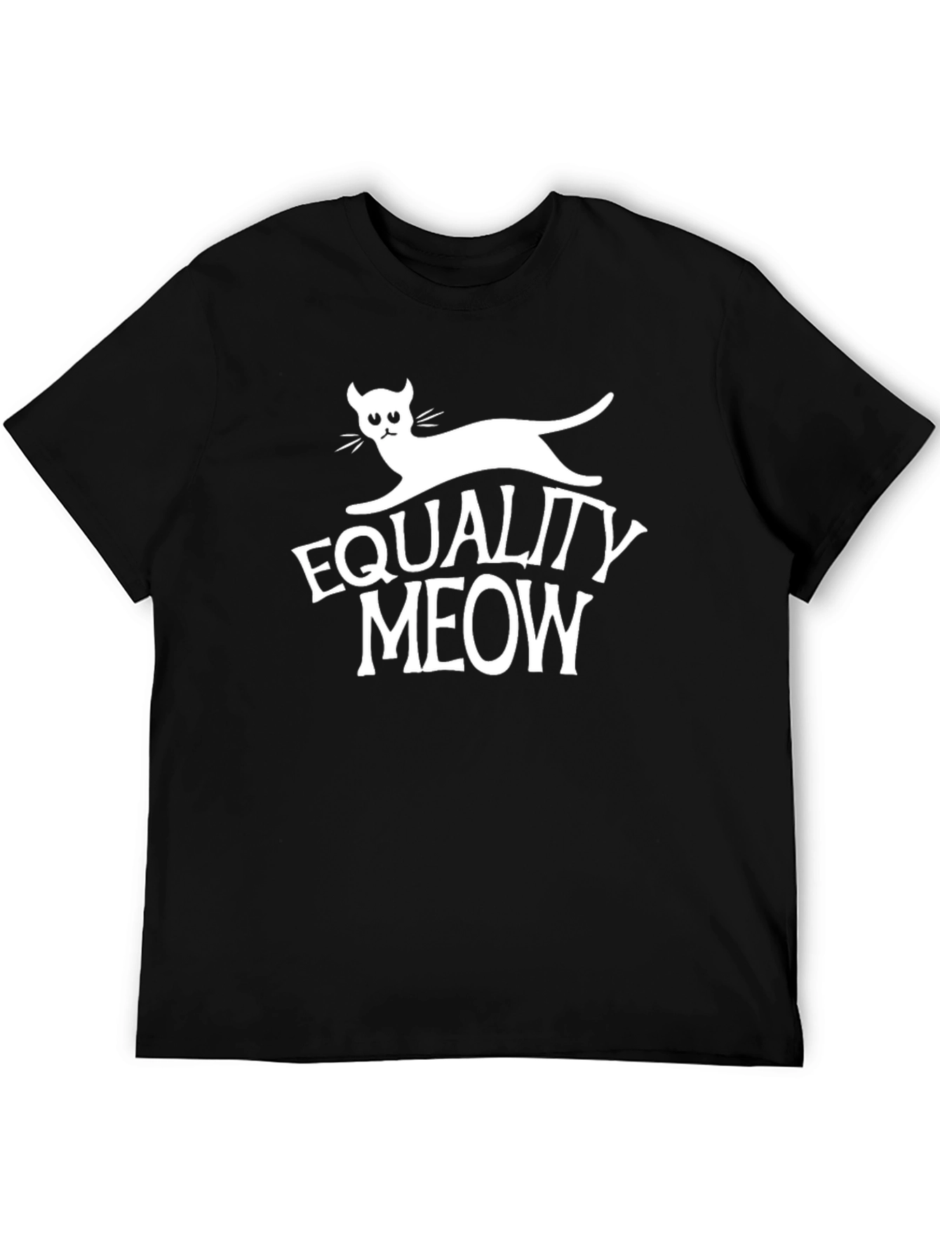 Camiseta Negra con Diseño Equality Meow