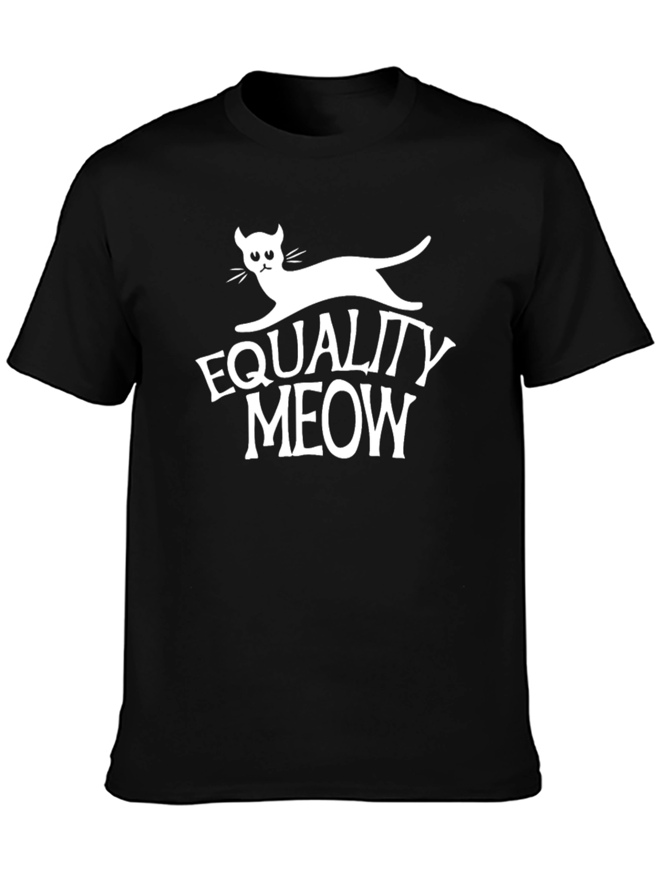 Camiseta Negra con Diseño Equality Meow