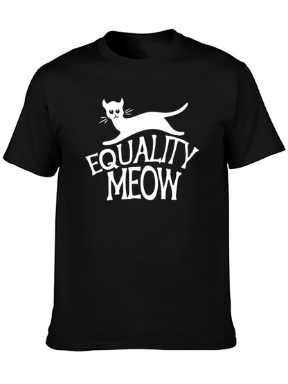 Camiseta Negra con Diseño Equality Meow