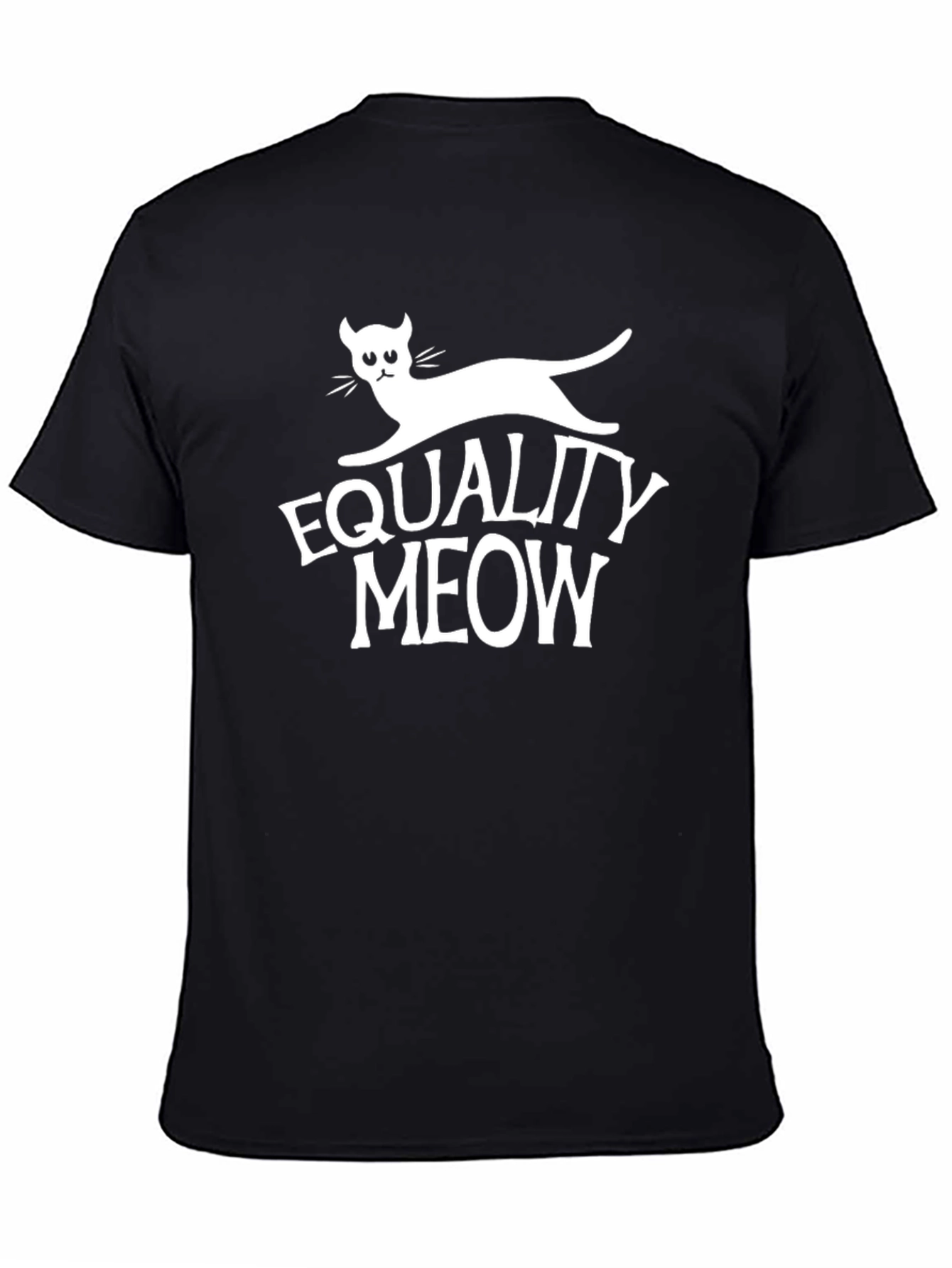 Camiseta Negra con Diseño Equality Meow