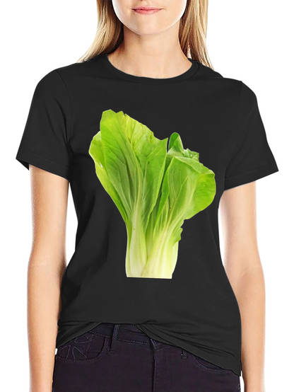 Camiseta Negra con Diseño de Lechuga