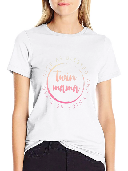Camiseta Negra Twin Mama: Doblemente Bendecida